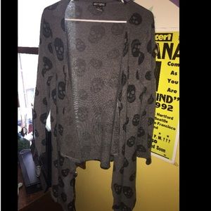 Hot Topic skull sweater cardigan